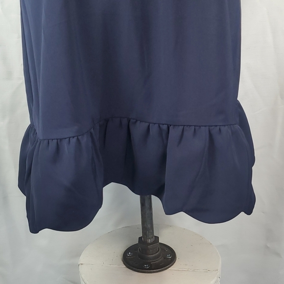 NAVY SUGARLIPS HALTER NECKLINE SHIFT DRESS SIZE MEDIUM - Picture 4 of 11
